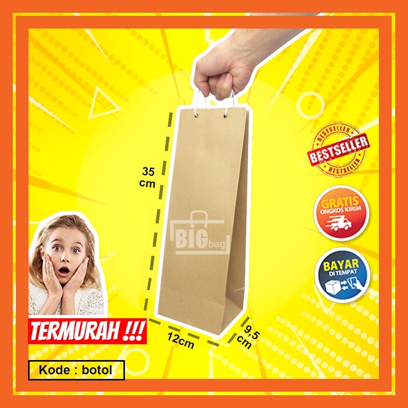 

PAPER BAG PAPER BAG COKLAT PAPER BAG POLOS TAS KERTAS BOTOL