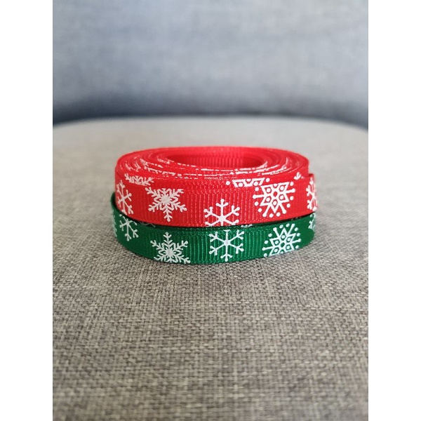 

Pita Motif Natal Snowflake Christmas Ribbon