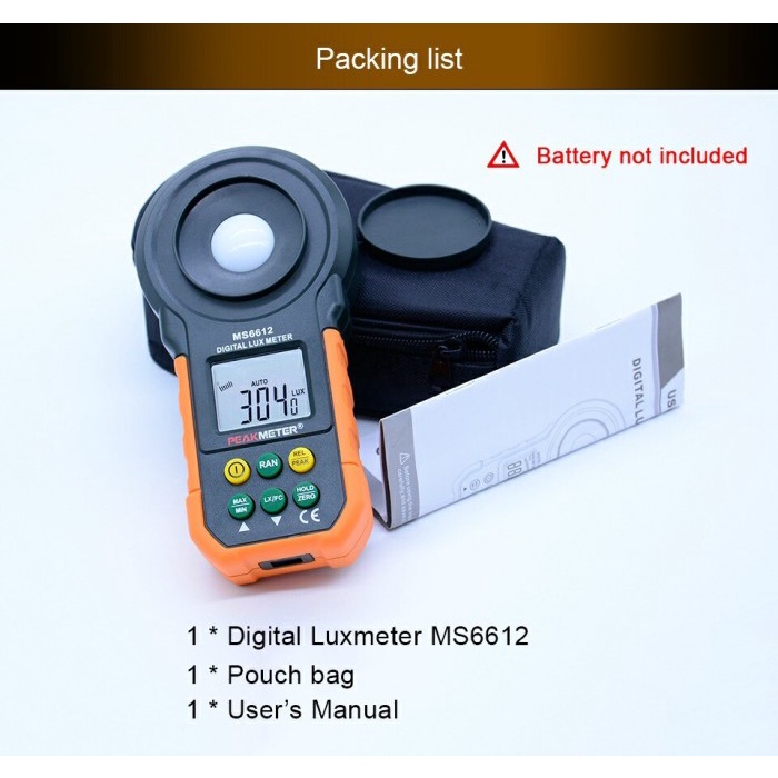 Digital Lux Meter 200,000 Lux Light Meter Test PM6612 | Shopee Indonesia