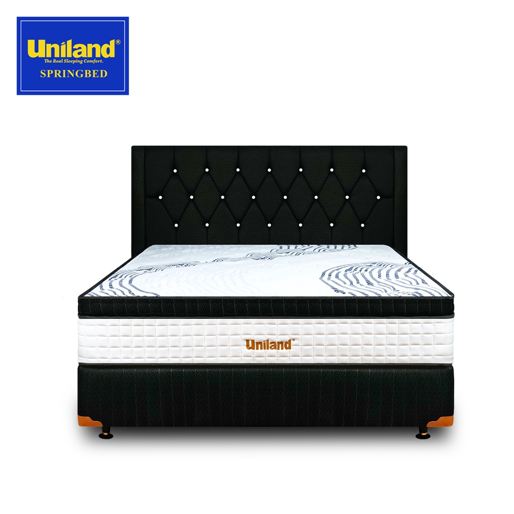 Uniland Springbed Gemini Plushtop Hitam  - Hanya Kasur Spring Bed Matras