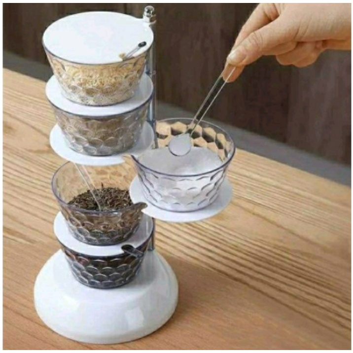 Tempat Bumbu/Tempat Bumbu Susun/Tempat Bumbu Putar/Tempat Bumbu Putar Murah COD