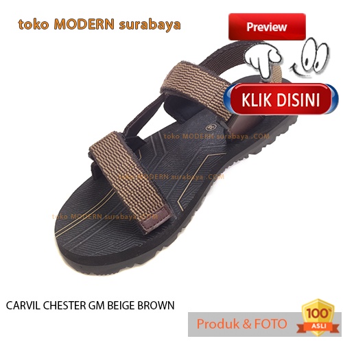 CARVIL CHESTER GM BEIGE / BROWN sandal pria casual sandal gunung slide