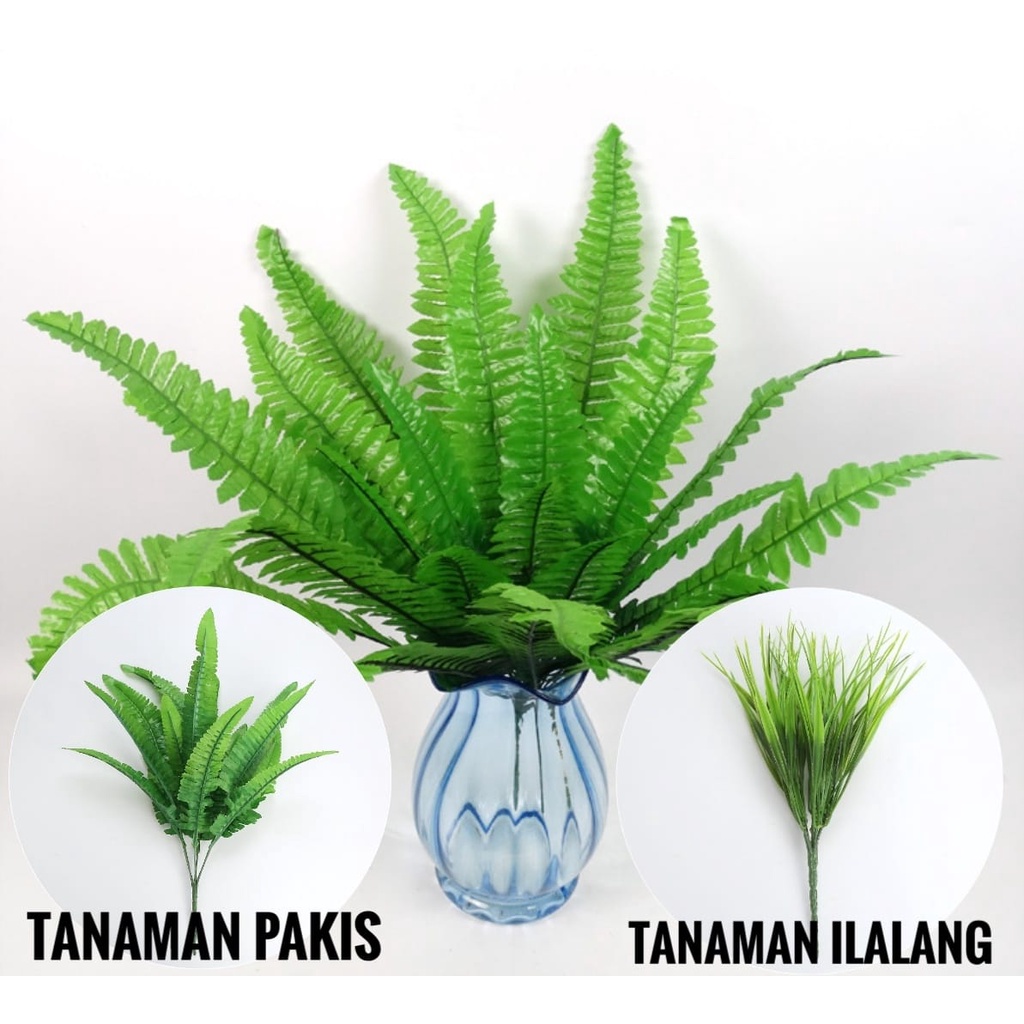 Daun Pakis 7 Cabang Daun Bunga Artificial Palsu Tanaman Pajangan Hiasan Dekorasi