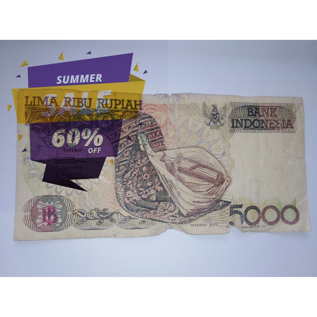 Uang Kertas Rp5000 Tahun 1992