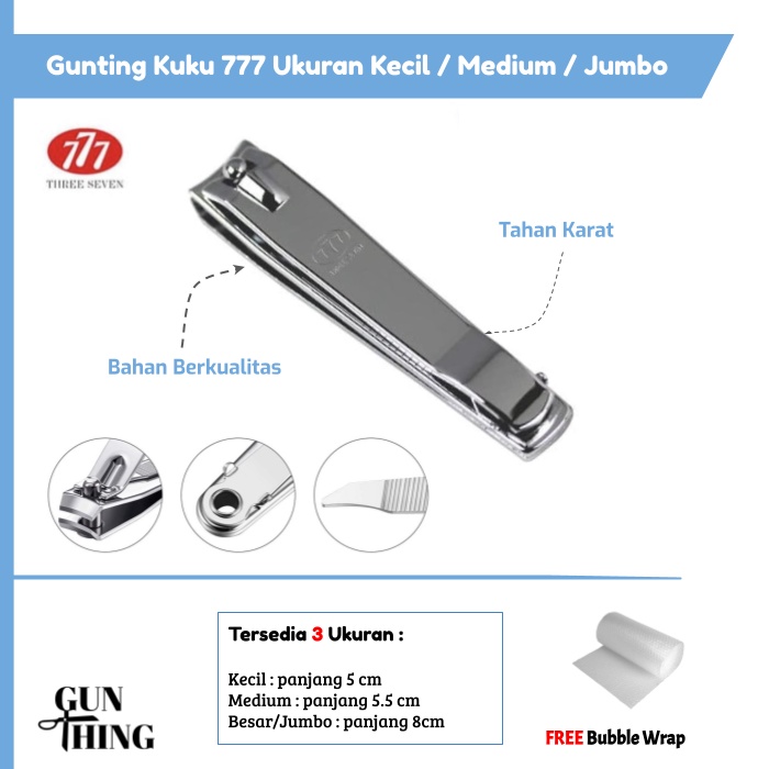 Gunting Kuku 777, Catutan Kuku, Kecil Medium/Tanggung, Besar/Jumbo