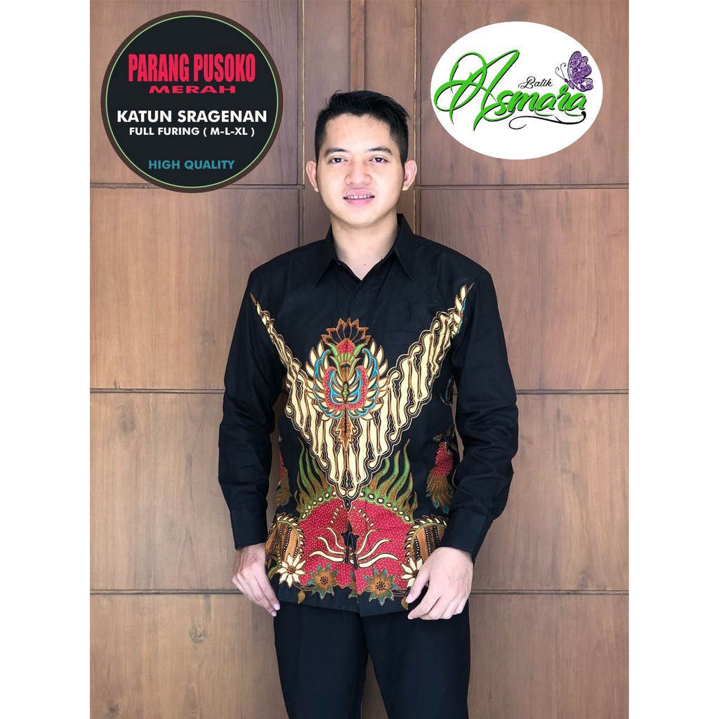 Kemeja Batik Parang Pusoko Merah