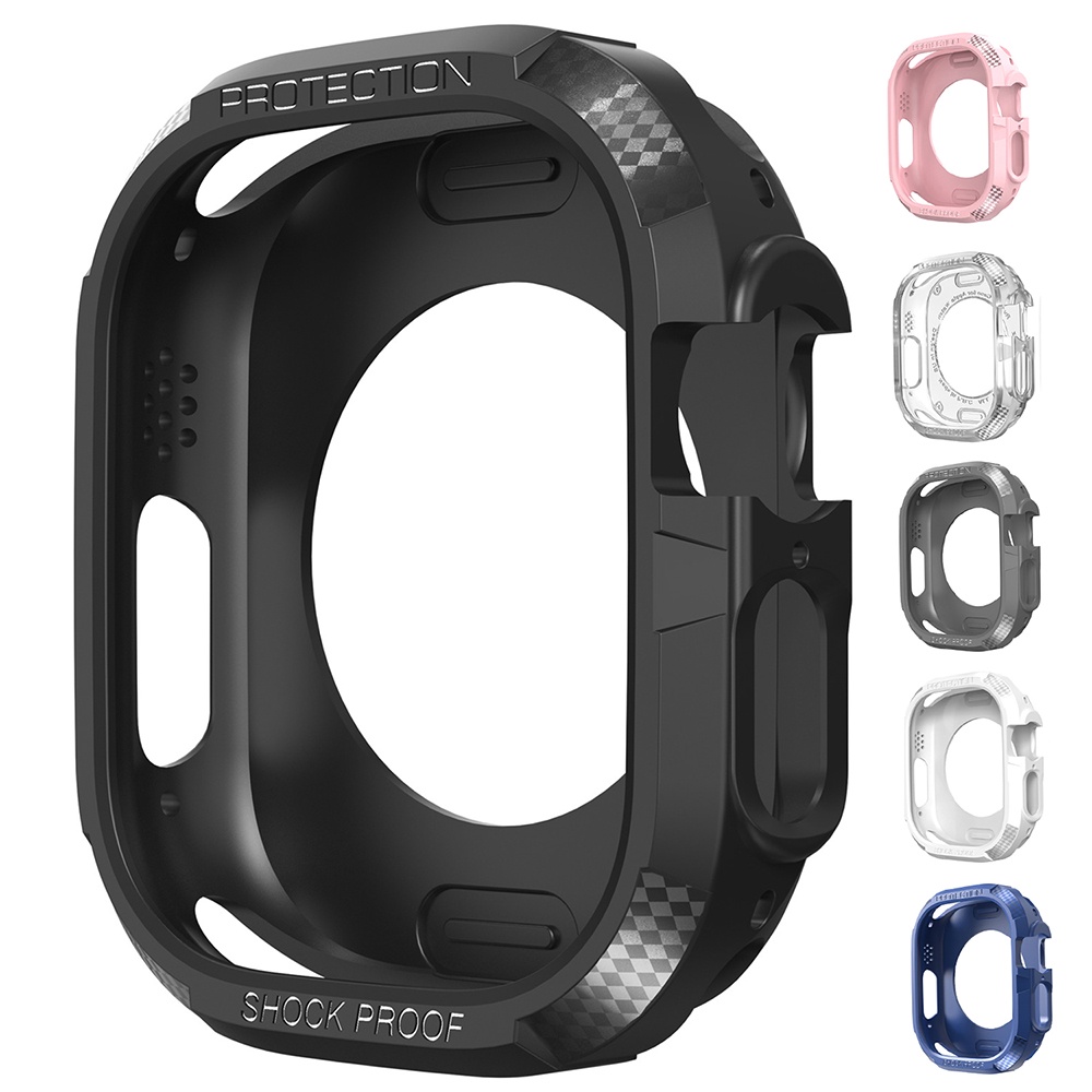 Case Pelindung Bahan TPU Ukuran 49mm 45mm 41mm 44mm 40mm Bumper Frame Untuk Apple Watch Seri SE 8 Ultra 7 6 5 4