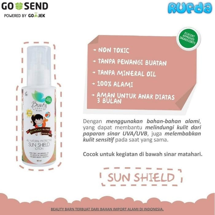 Beauty barn sun shield lotion sun block Perawatan anak Bayi murah Cream anak Bayi murah