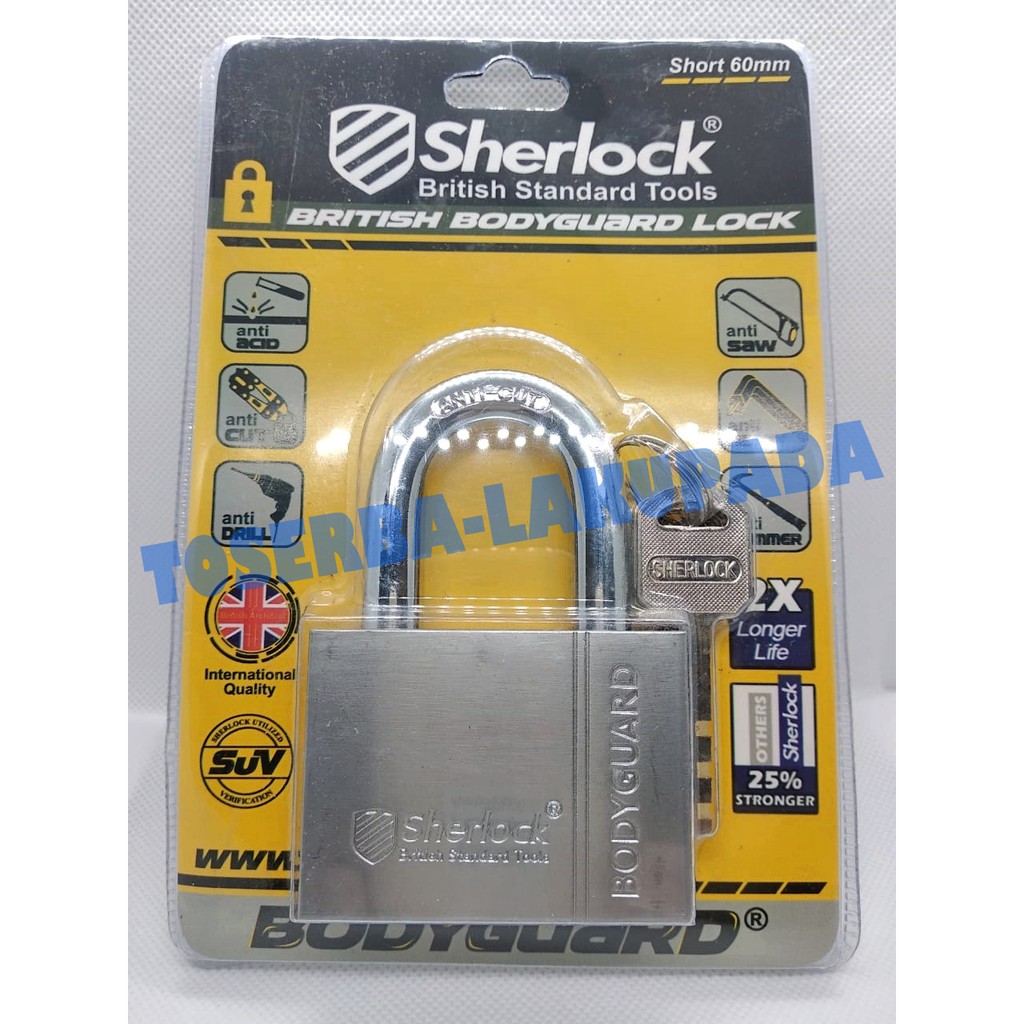 Gembok Original Sherlock British Bodyguard Lock Short 60mm