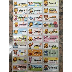 

● Label Nama Stiker Waterproof Sticker Beruang Teddy Baby Pooh Bear ML - S ➹