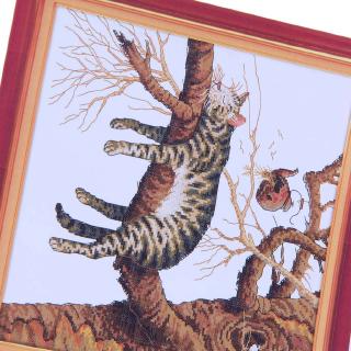 Diy Lukisan Diamond 5d Dengan Gambar Kucing  Dan Pohon 