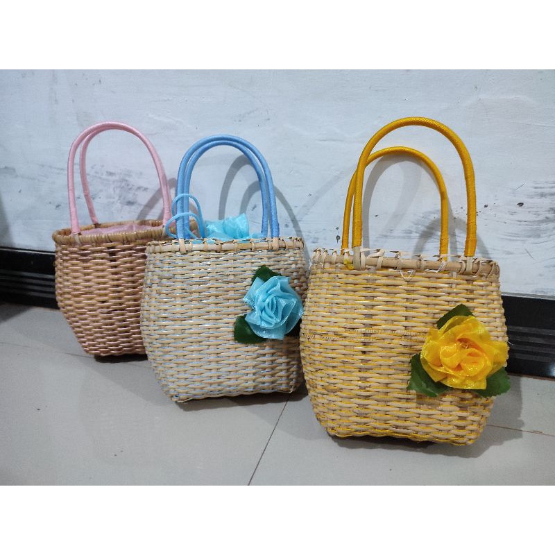 TAS ROTAN APEL WARNA RANDOM/rotan/kerajinan/tas rajut selempang/tas selempang wanita/eceng/hampres