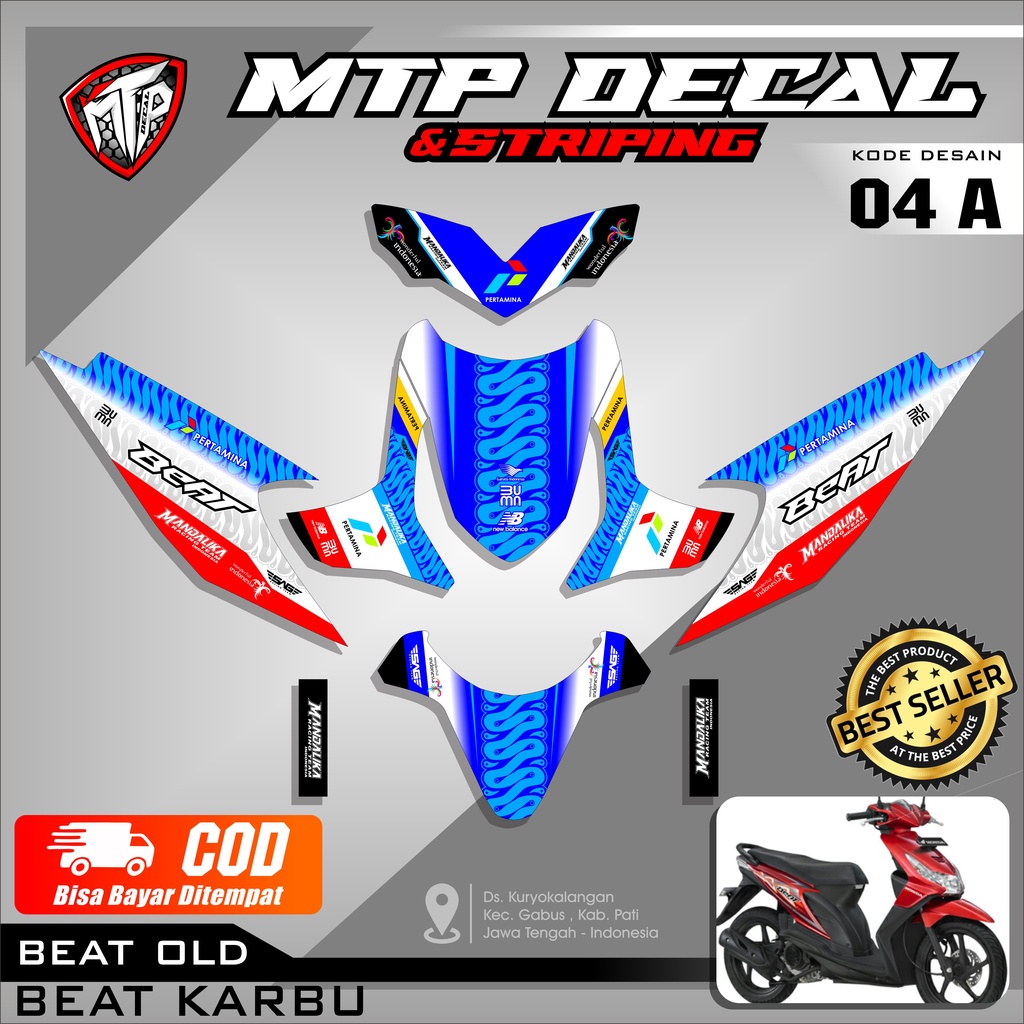 (ANTI LUNTUR) Decal Stiker Fullbody Beat Karbu 2008 2009 2010 2011 2012 Variasi Sticker Striping Bea