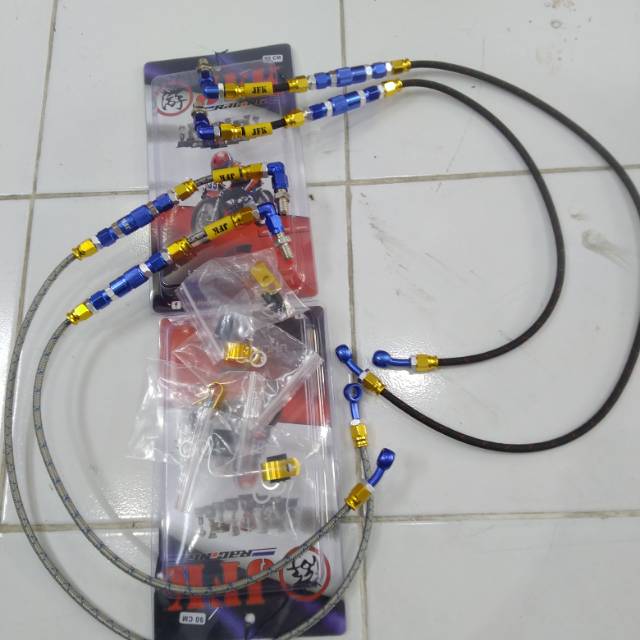 selang rem serat jfk set depan belakang 65cm dan 90cm universal