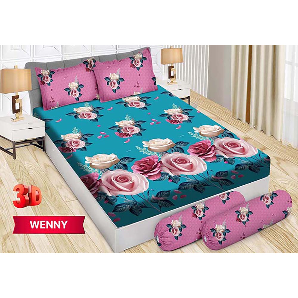 Sprei Bonita 3D Bantal 4 King 180x200 cm Motif Wenny