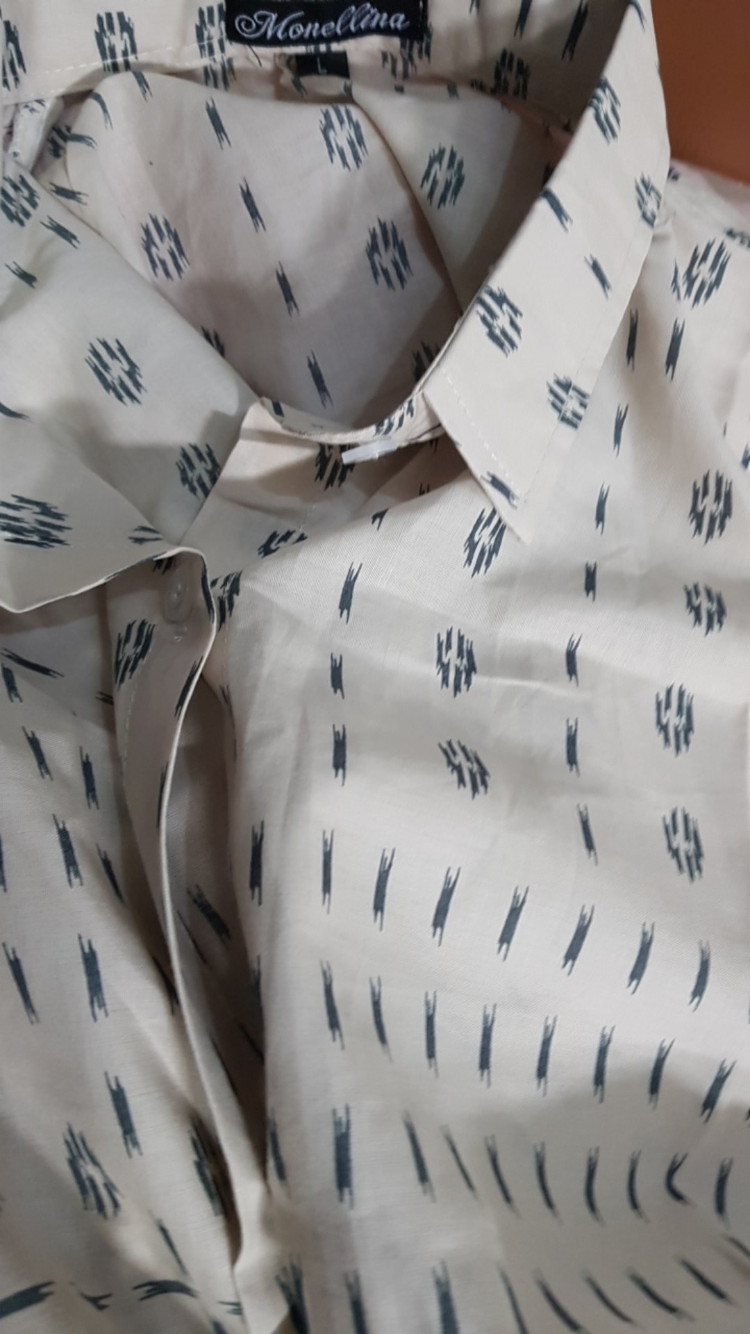 Monellina 06271 Kemeja Batik Oversize Wanita Lengan Panjang