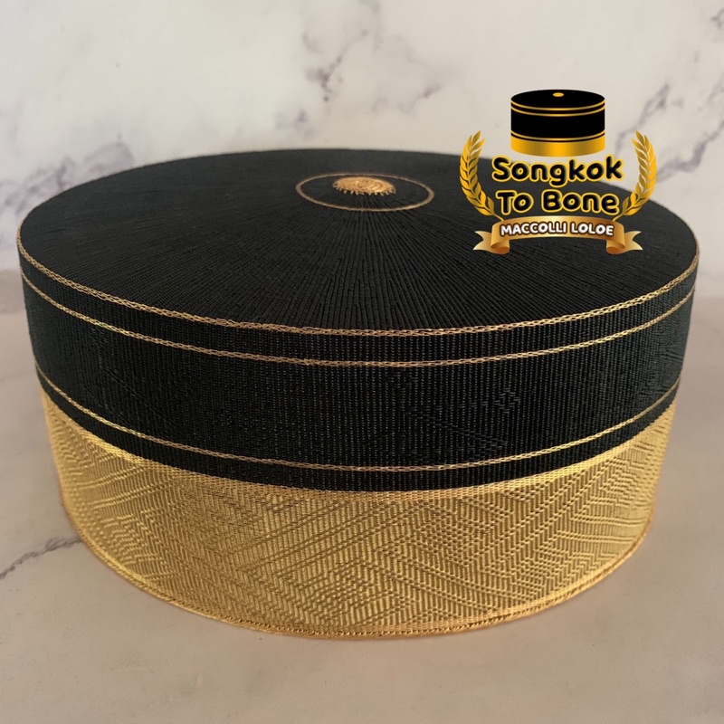 Songkok Recca Tembaga Gold Super Premium - Songkok Bugis - Songkok To Bone - SRTGSP