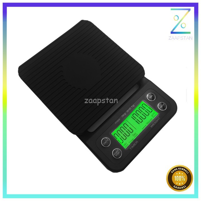 Digipounds Timbangan Dapur 5kg 0.1g dengan Timer - MS-K07 - Black