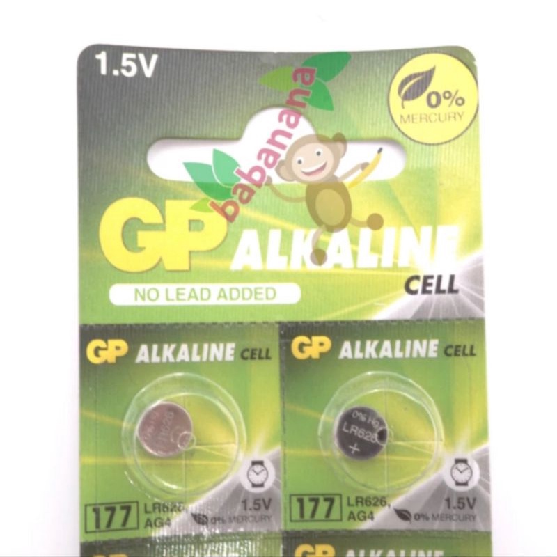 Baterai GP ALKALINE 177 LR626 AG4 battery kancing button remote jam