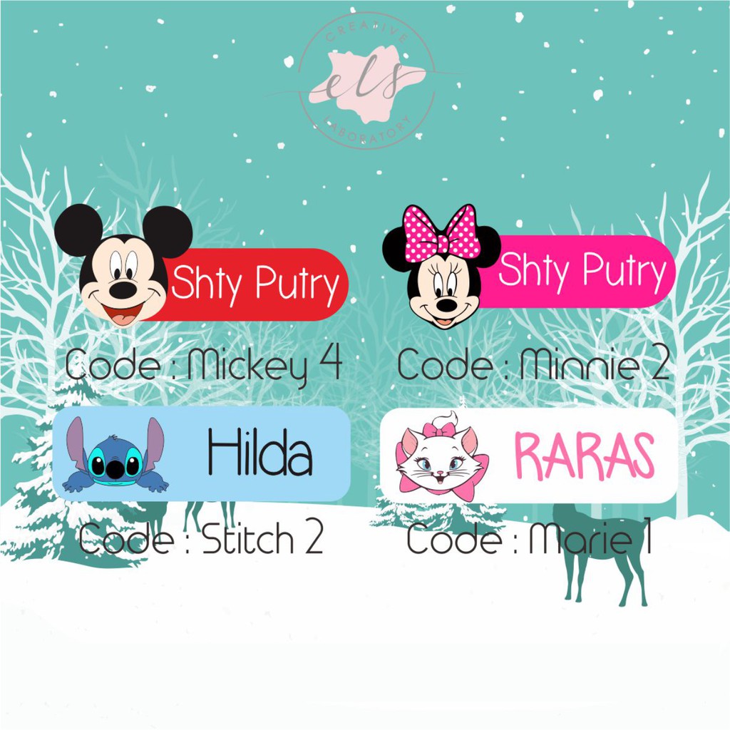 

stiker label nama custom waterproof anti air
