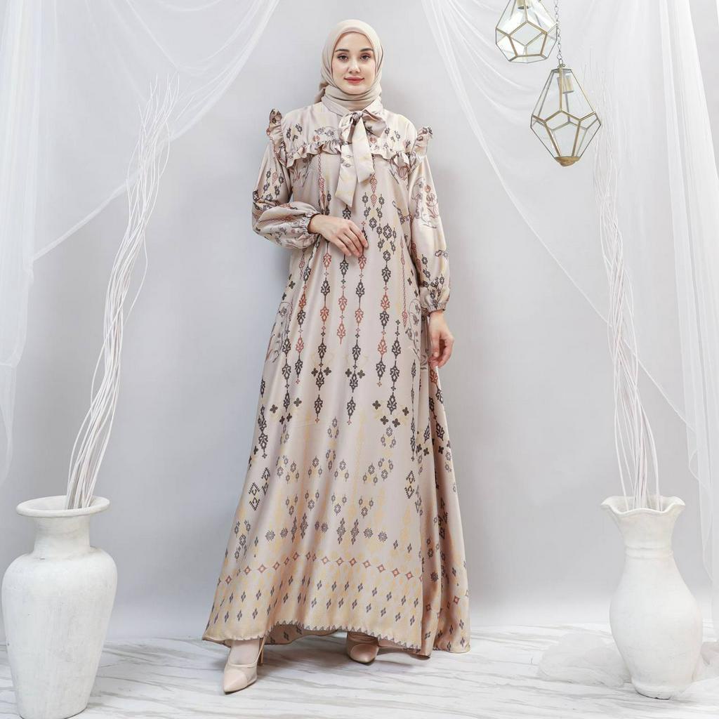 Dress Gamis Denada Resleting Busui Baju Wanita Pakaian Wanita