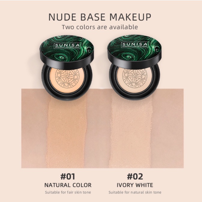 BIOAQUA x SUNISA Bedak Cushion Waterproof 20g Full Coverage BB Cushion Original 100% BPOM