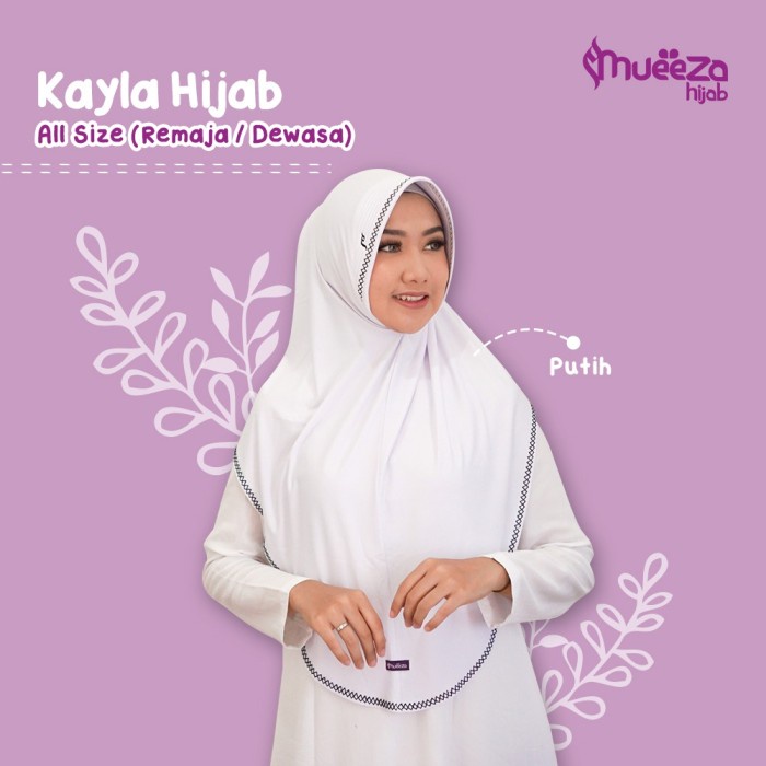 Hijab Kerudung Jilbab Remaja Dewasa syar'i AllSize Kayla Hijab Instan - Putih
