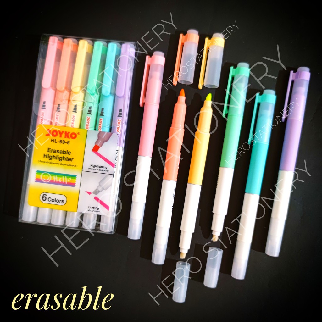 

Erasable highlighter penanda bisa dihapus joyko 6 warna HL-69-6