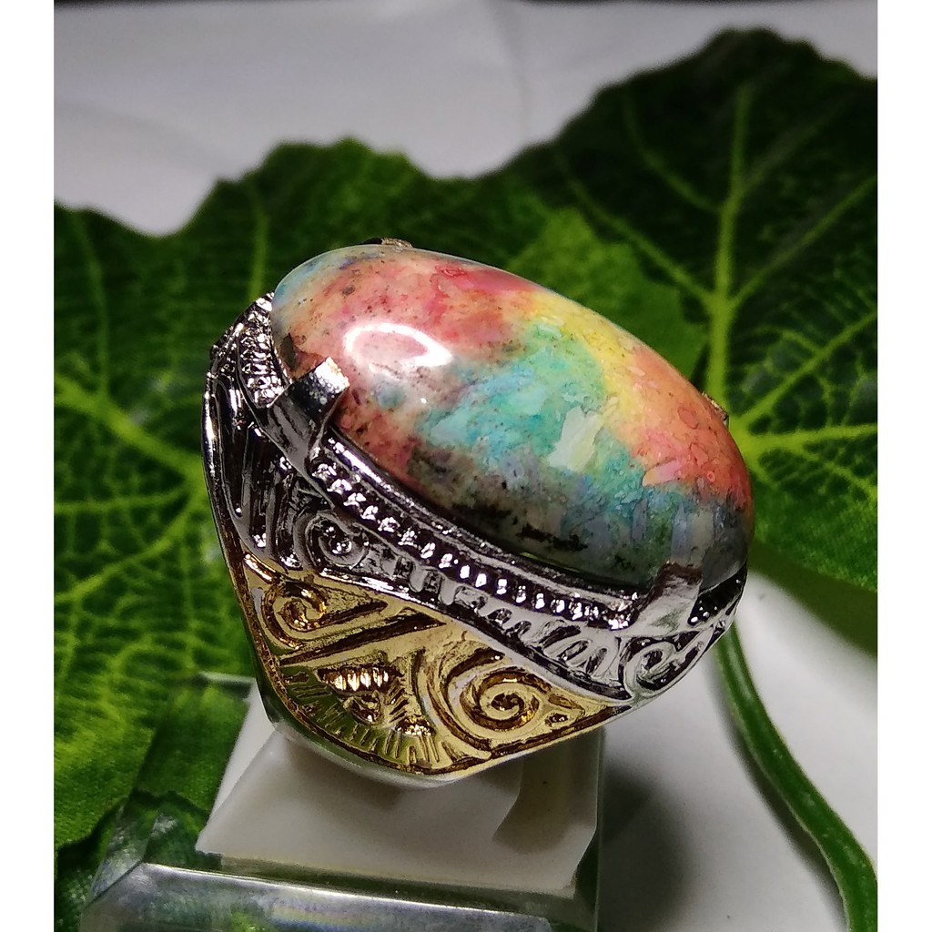 cincin batu akik pancawarna rubah