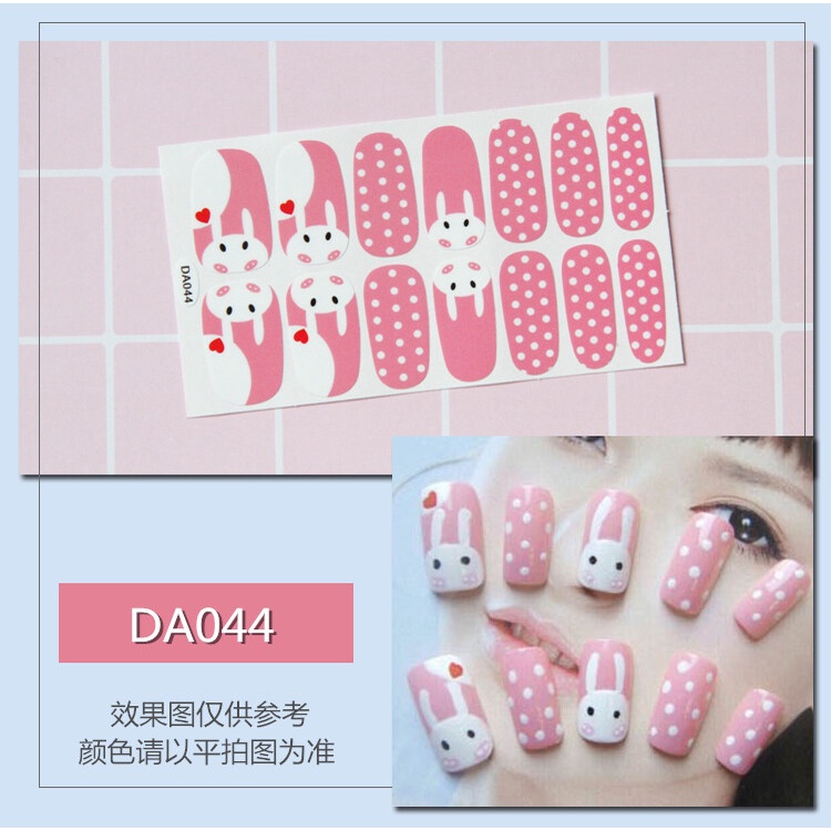 DA 14Pcs/Set Stiker Kuku Desain Bermotif High End Berlian Mutiara Permata Warna-Warni Untuk Tempel Tahan Air Tahan Lama Menicure Stickers Korea Self Adhesive Fashion Sticker kuku Full Aksesoris Dapat Kupas Mudah Digunakan Dan Dilepas Anti Air Nail Art