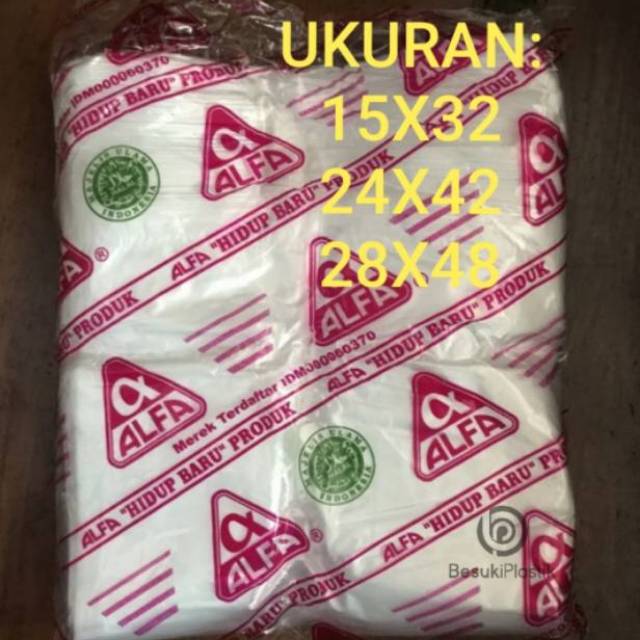 Kantong Kresek Bening 15cm/24cm/28cm / Kanton Kresek Bening ALFA