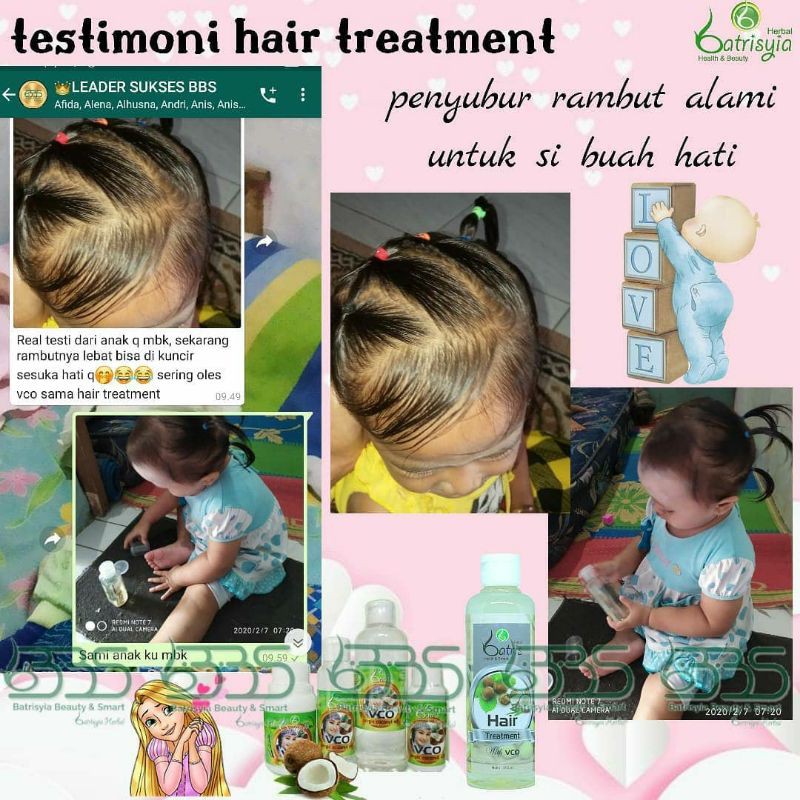 HAIR TREATMENT BATRISYIA/ MINYAK PENEBAL PENGHITAM RAMBUT/ MENGATASI UBAN KETOMBE RAMBUT RONTOK