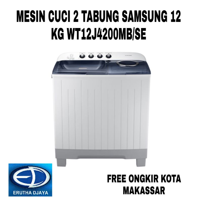 Mesin Cuci SAMSUNG 2 Tabung 12 KG WT12J4200MB