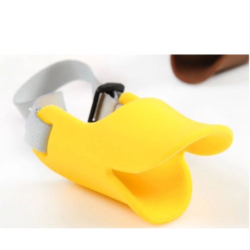 Duck Muzzle/ Selongsong Mulut Anjing Motif Bebek Anti berisik