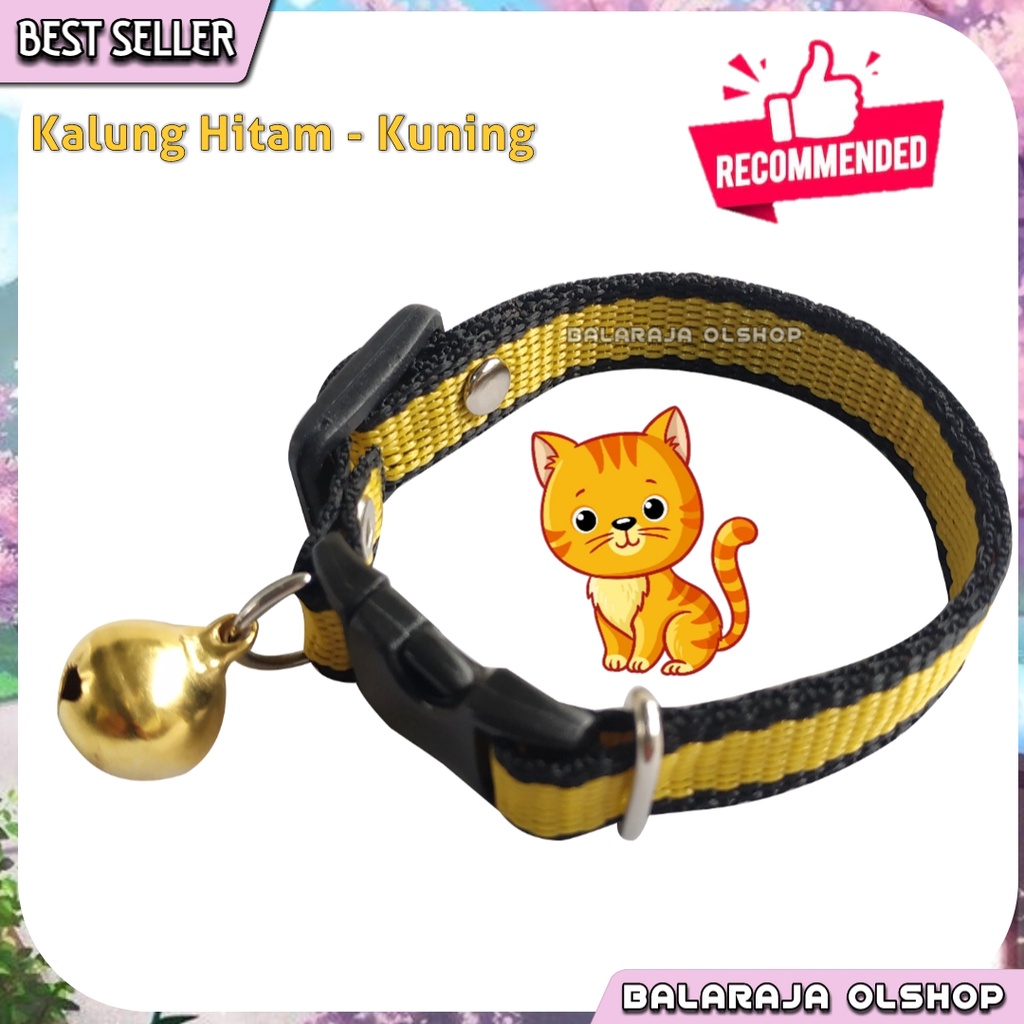 Kalung Kucing Kelinci Musang Anjing Lonceng Motif Garis