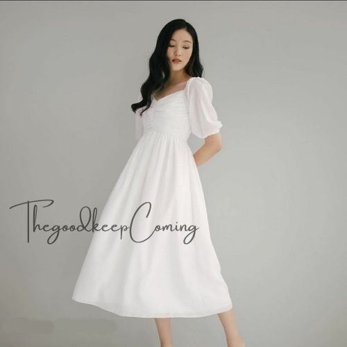 Briana Dress Jumbo / M-XXXXL / Dres Wanita Korea A Line Bodycon Maxi Pesta Party Style Jumbo Big Siz