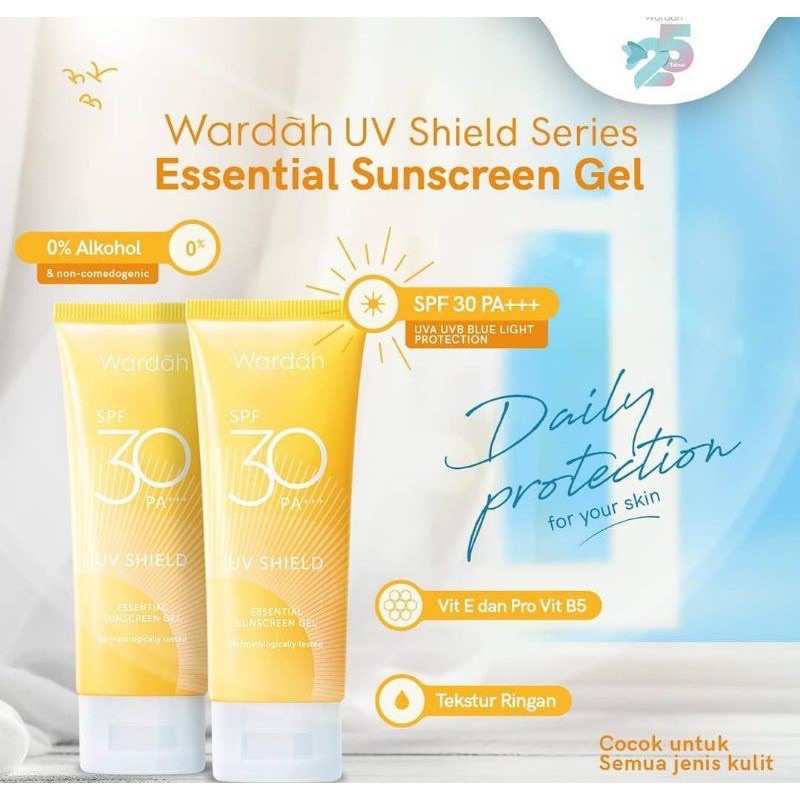 WARDAH UV SHIELD SUNSCREEN GEL SPF 30 / SUNSCREEN WARDAH