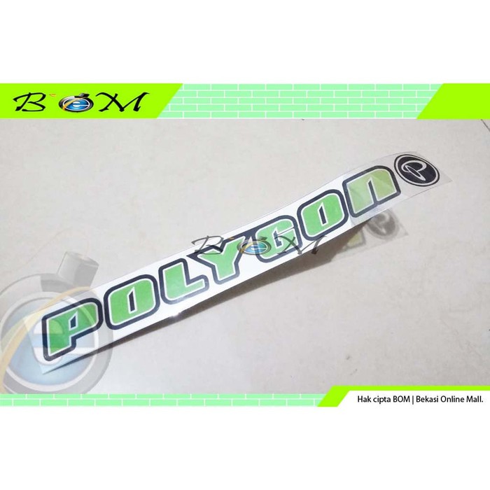 sticker stiker decal transparan speda sepeda logo polygon hijau