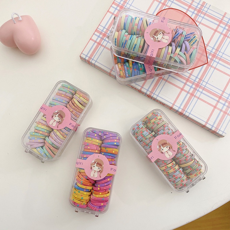 [PRINCESS KESLI]Karet Rambut Anak Perempuan Elastisitas tinggi anak-anak tidak melukai karet gelang rambut /  Ikat Rambut Karet Polos Elastis Gaya Korea / Karet Gel