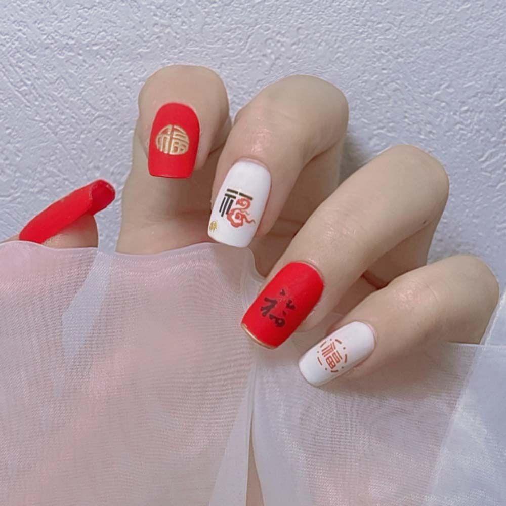 Hiasan Nail Art AUGUSTINA Tahun Baru Imlek Lentera Decal Indah|Pola2022dekorasi Nail Art DIY Tahun Baru