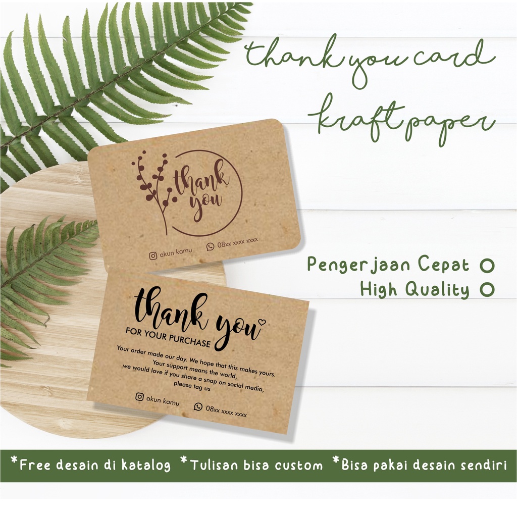 

THANK YOU CARD KRAFT PAPER / THANKS CARD RUSTIC / THANKYOU CARD AESTHETIC