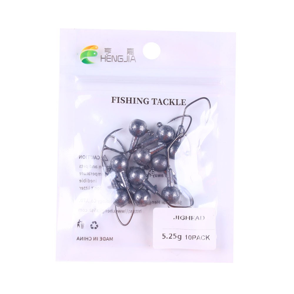 HENGJIA NEW Sea Lead Head Umpan Pancing Fishing Hooks Saltwater Fishhook High Carbon 1.75G 3.5G 5.25G Fishing Hook Pack Jig Hook