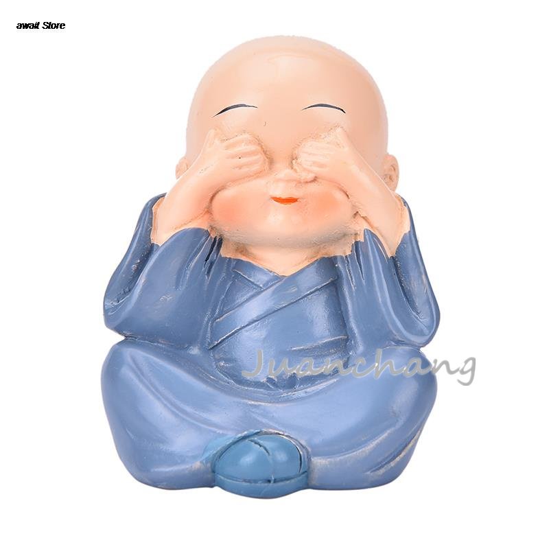 4pcs / Set Patung Biksu Buddha Bahan resin Untuk Dekorasi Rumah