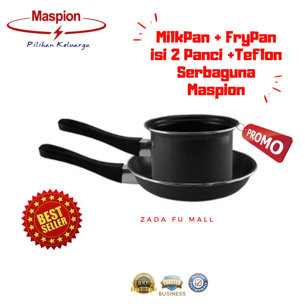 Milkpan Frypan Set Warna Hitam Panci + Teflon Anti Lengket Maspion Fancy 16/23 Terlaris