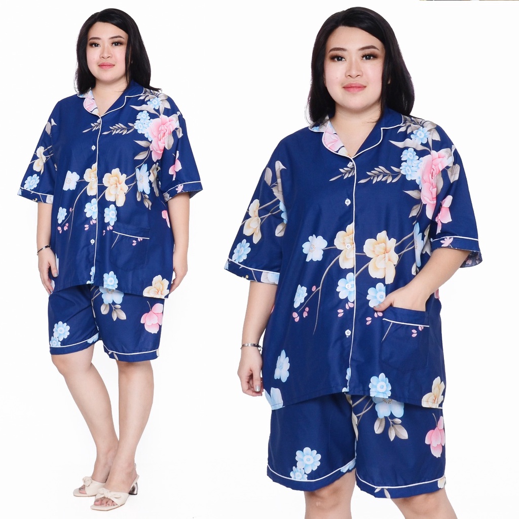 Piyama jumbo celana pendek/hotpant big size LD 130 / set baju tidur lengan pendek karakter cewek-HPJ/5L SOPIA NEVI