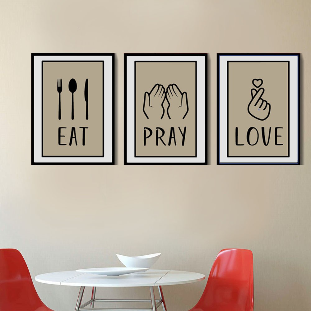 Hiasan Dinding Dapur Wall Decor Kitchen Eat Drink Love Modern Minimalis