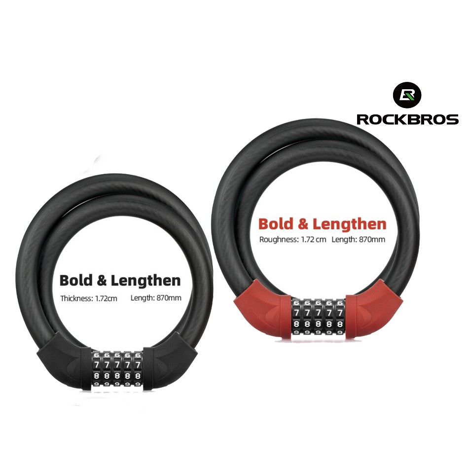 Kunci Gembok Sepeda ROCKBROS RKS870 Bike Lock 5 Digit