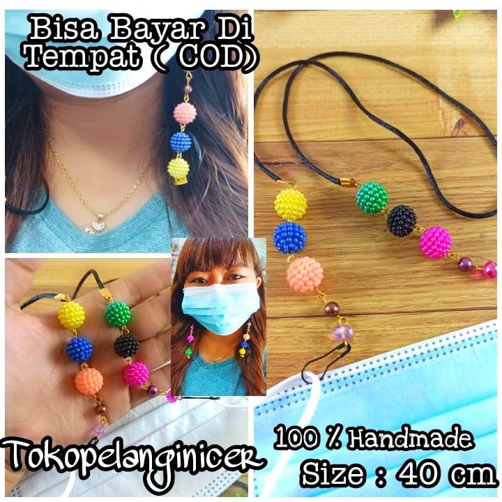 Strap Mask Chain/ Gantungan Masker/tali masker korea/ rantai masker manik Berry By Tokopelanginicer