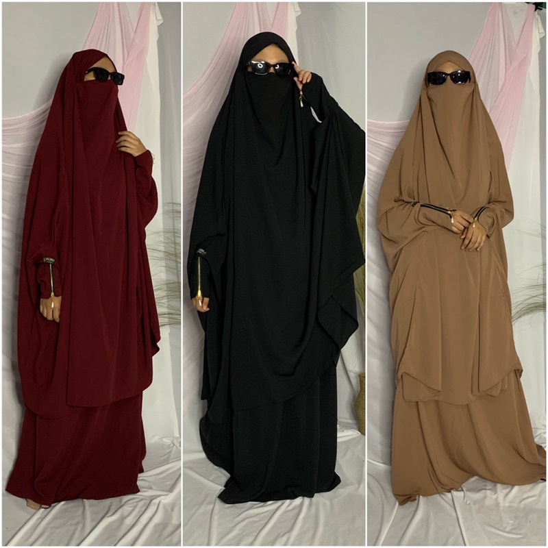 HULYA FRENCH KHIMAR SET ROK / GAMIS SYARI / KHIMAR JUMBO / GAMIS LEBARAN