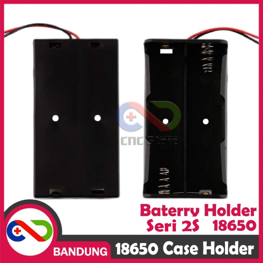 KOTAK BATERAI 18650 BATTERY HOLDER  SERI 2S  3.7V LI-ION LITHIUM 18650 BATTERY CASE